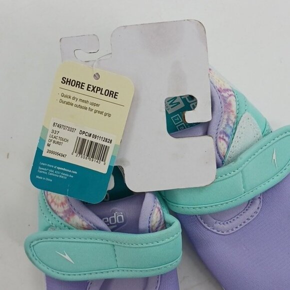 Speedo Water Shoes Purple Easy On Quick Dry Shore Explore Girls Size M 7/8 - Picture 4 of 5